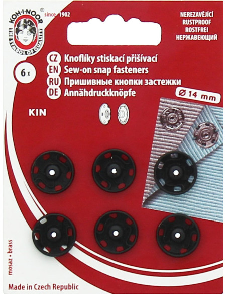 Metalen drukknopen 14 mm - Zwart