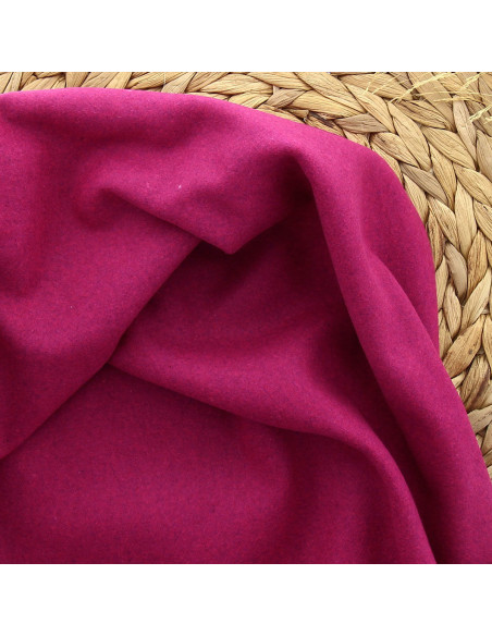 Wollen stof voor mantel - Fuchsia