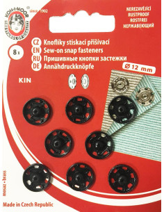 Metalen drukknopen 12 mm - Zwart