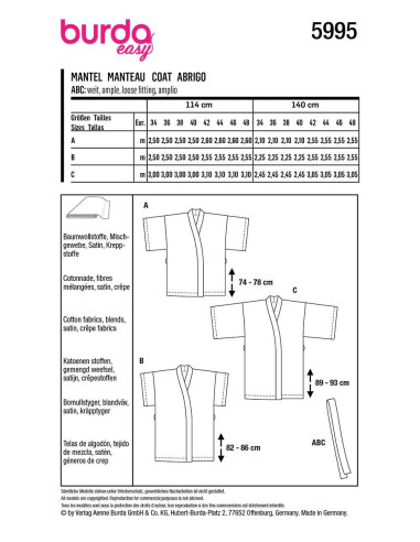 Mantelpatroon - Burda 5995