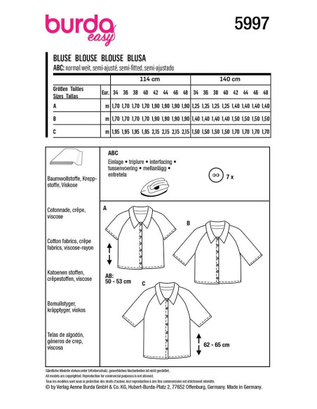 Blousepatroon - Burda 5997