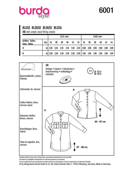 Blousepatroon - Burda 6001
