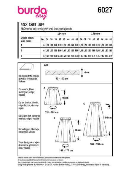 Rokpatroon - Burda 6027