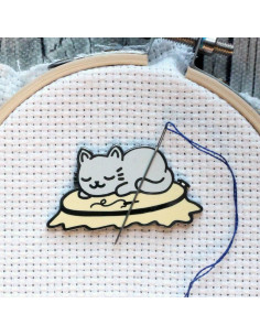 Magnetische naaldenhouder - Slapende kat