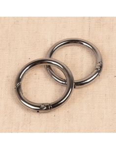 Set van 2 gebroken ringen voor tassen 33 mm - Donkergrijs