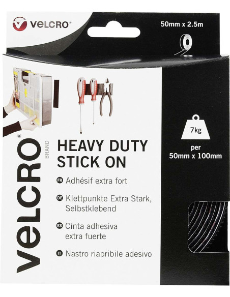 VELCRO® Merk Zelfklevende Klittenband Tape Extreme Bevestiging 50mm x 2,5M zwart