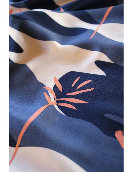 Viscose crêpe stof Solis blauw - Églantine & Zoé