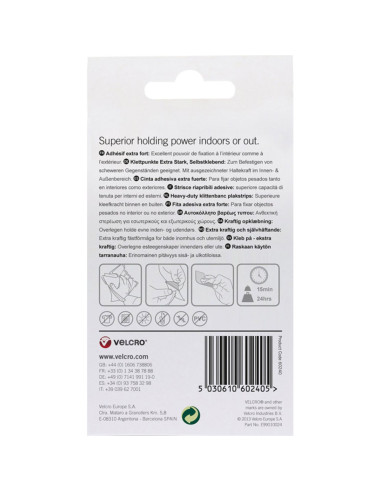 VELCRO® Merk Zelfklevende klittenbandstrips extreme bevestiging 50mm x 100mm x 2 Wit