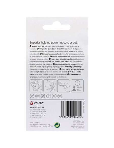 VELCRO® Merk Zelfklevende klittenbandstrips extreme bevestiging 50mm x 100mm x 2 Wit