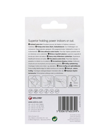 VELCRO® Merk Zelfklevende klittenbandstrips extreme bevestiging 50mm x 100mm x 2 Zwart