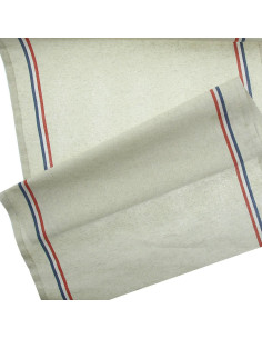Katoenen en linnen theedoek - Blauw en rood