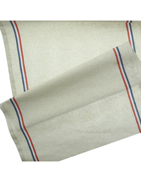 Katoenen en linnen theedoek - Blauw en rood