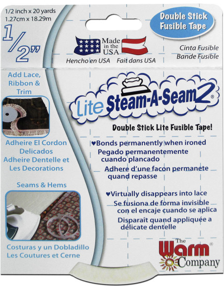 Lite Steam-A-Seam2 dubbelzijdig strijkbare tape - 1,27 cm x 18,29 m