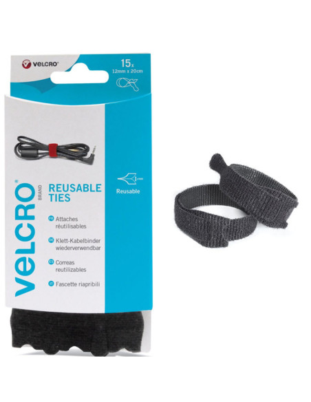 VELCRO® ONE-WRAP® Kabelbinders 12mm x 20cm x 15 zwart