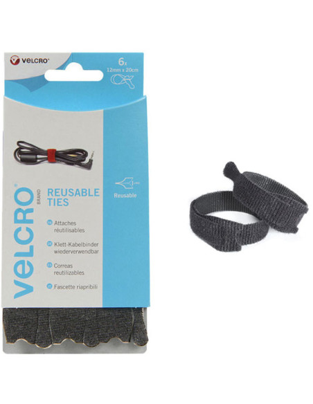 VELCRO® ONE-WRAP® Kabelbinders 12mm x 20cm x 6 zwart