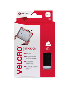 VELCRO® Merk Zelfklevende klittenband vierkanten 25mm x 24 zwart