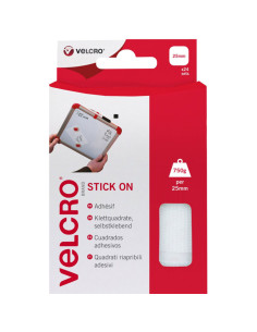 VELCRO® Merk Zelfklevende Klittenband Vierkanten 25mm x 24 wit