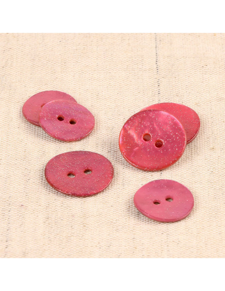 Glitter parelmoer knoop - Fuchsia
