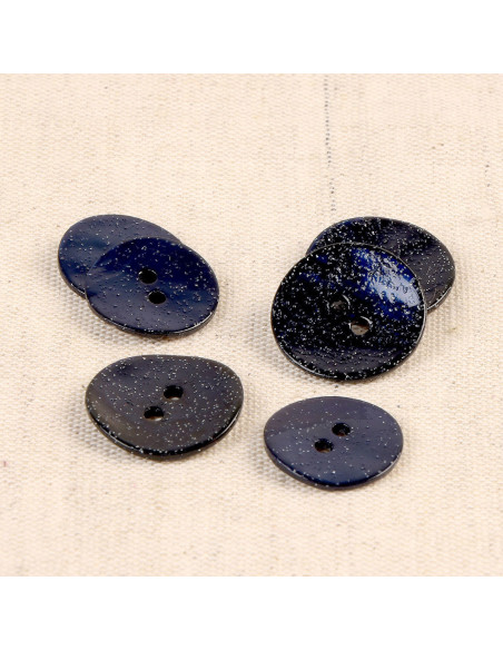 Glitter parelmoer knoop - Marineblauw