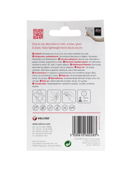 VELCRO® Merk Zelfklevende Klittenband Rondjes 16mm x 16 zwart