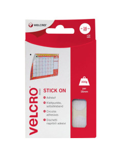 VELCRO® Merk Zelfklevende Klittenband Rondjes 16mm x 16 wit