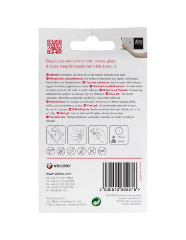 VELCRO® Merk Zelfklevende Klittenband Rondjes 16mm x 16 wit
