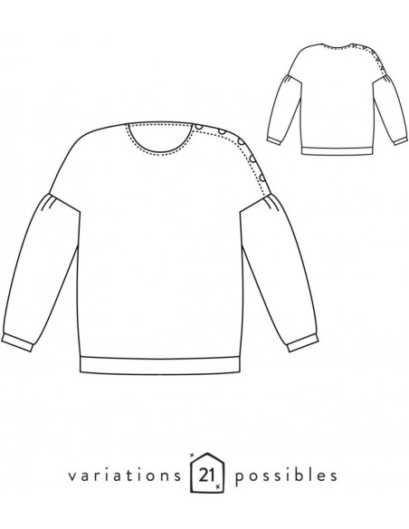 Sweatshirtpatroon, trui Horizon - Atelier Scämmit