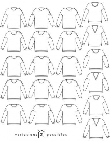 Sweatshirtpatroon, trui Horizon - Atelier Scämmit