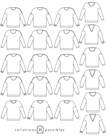 Sweatshirtpatroon, trui Horizon - Atelier Scämmit
