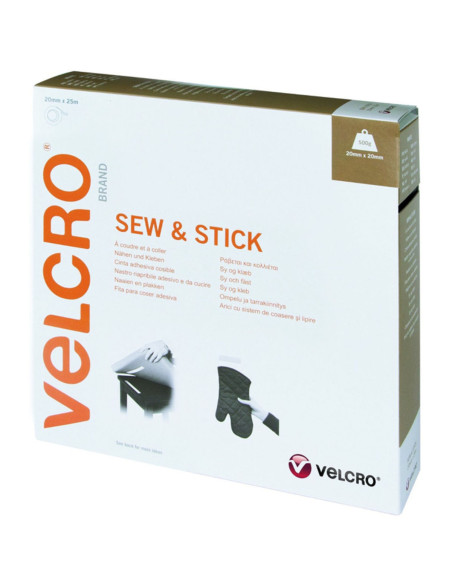 VELCRO® Merk Klittenband gemengd (zelfklevend en om te naaien) 20mm X 25M wit