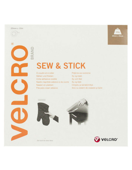 VELCRO® Merk Klittenband gemengd (zelfklevend en om te naaien) 20mm X 10M wit