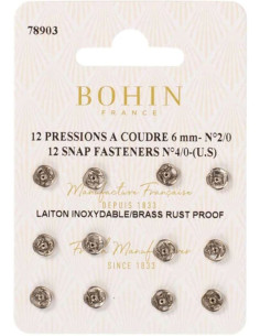 Bohin drukknoopjes 6 mm - Zilver
