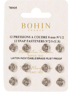 Bohin drukknopen 8 mm - Zilver
