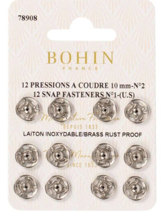 Bohin drukknoopjes 10 mm - Zilver