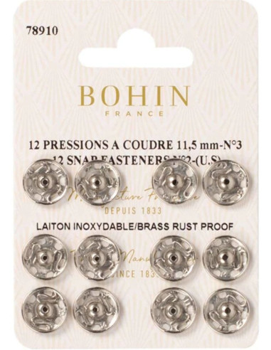 Bohin drukknopen 11,5 mm - Zilver