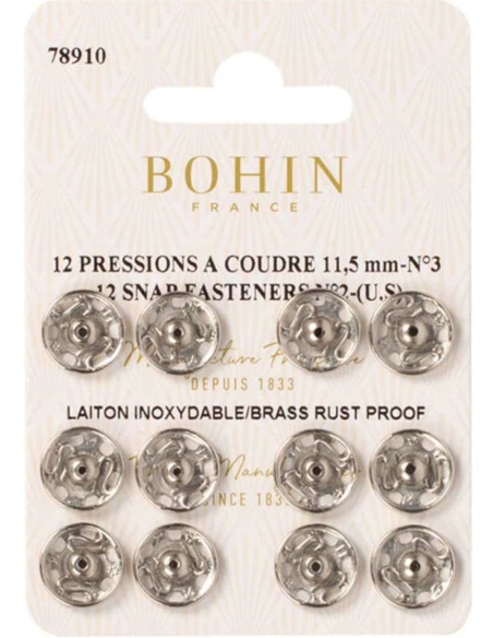 Bohin drukknopen 11,5 mm - Zilver