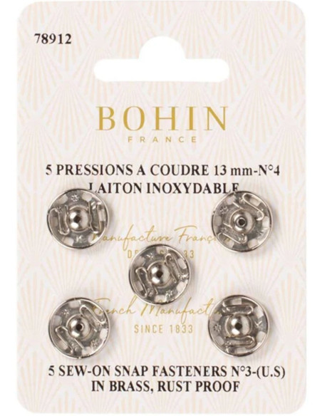 Bohin drukknopen 13 mm - Zilver