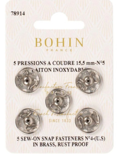 Bohin drukknoopjes 15,5 mm - Zilver