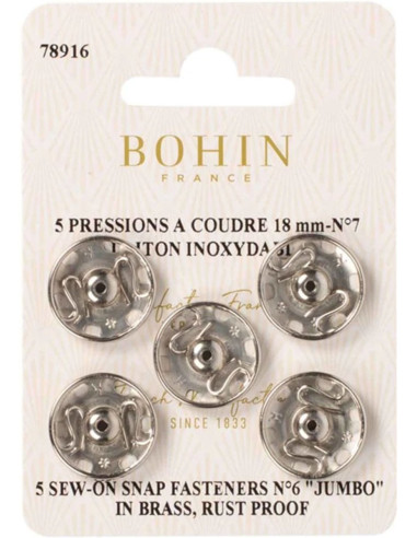 Bohin drukknopen 18 mm - Zilver