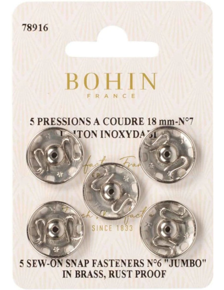 Bohin drukknopen 18 mm - Zilver
