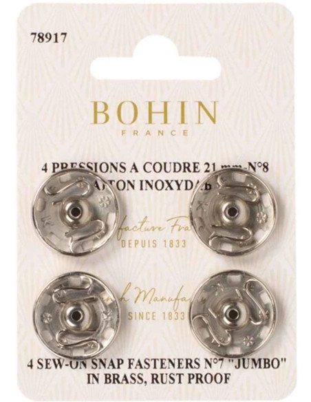 Bohin drukknopen 21 mm - Zilver