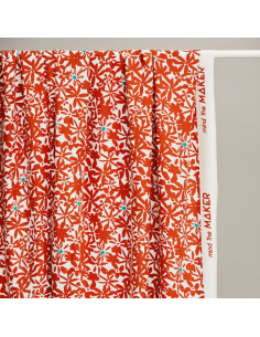 Flowery viscose crêpe stof - Oranje