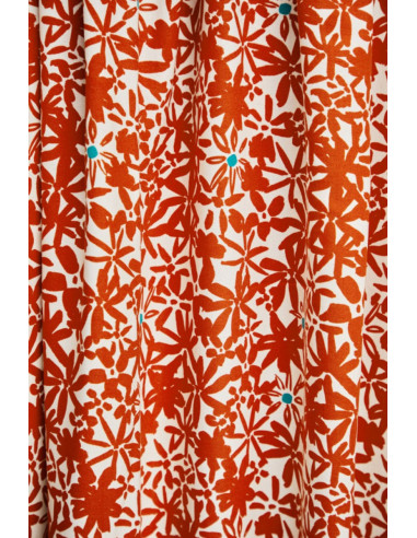 Flowery viscose crêpe stof - Oranje
