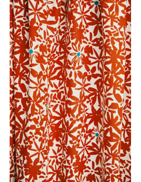 Flowery viscose crêpe stof - Oranje
