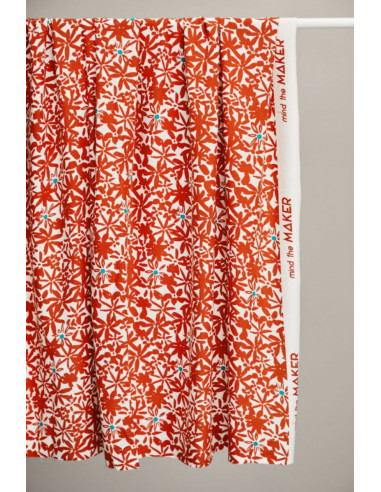Flowery viscose crêpe stof - Oranje