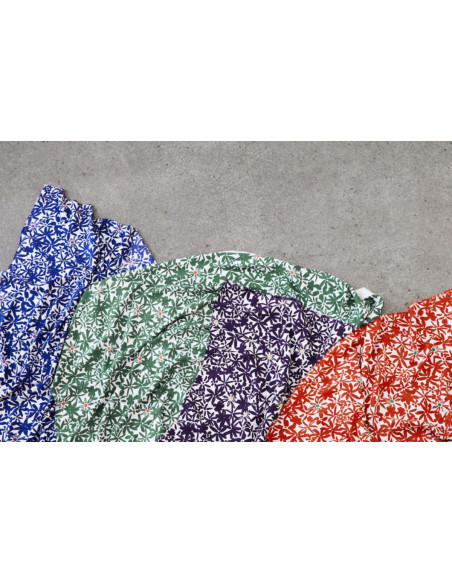 Flowery viscose crêpe stof - Oranje