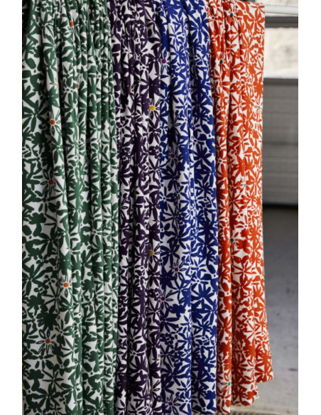 Flowery viscose crêpe stof - Oranje