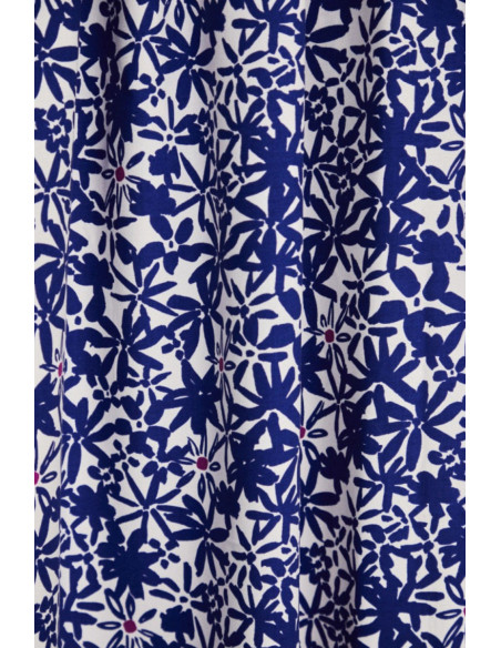 Flowery viscose crêpe stof - Kobaltblauw