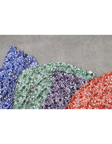 Flowery viscose crêpe stof - Kobaltblauw