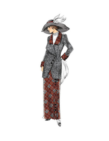 Jas, slabbetje en rok patroon - Butterick 6108